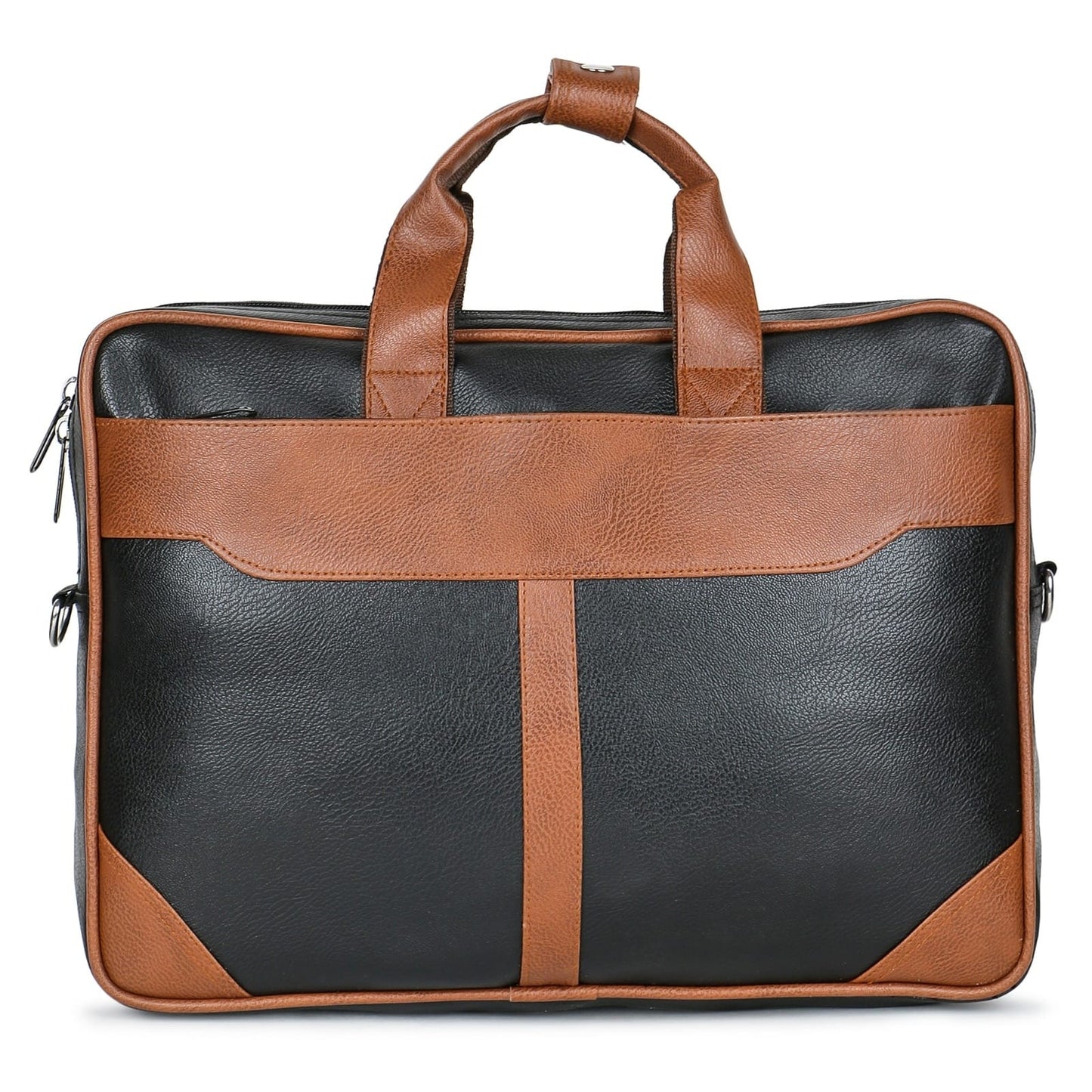 Fashius Black Artificial Leather Laptop Bag