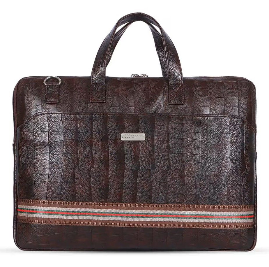 Fashius Brown Artificial Leather Laptop Bag