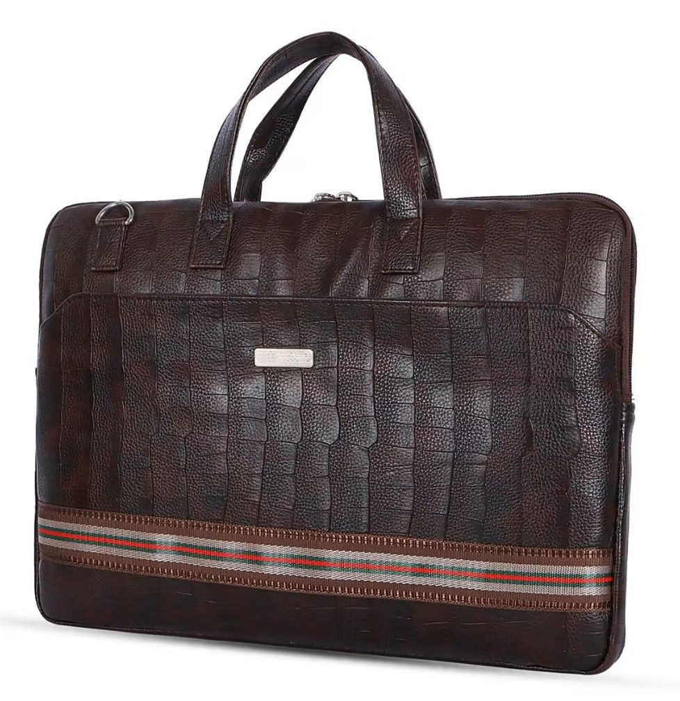 Fashius Brown Artificial Leather Laptop Bag