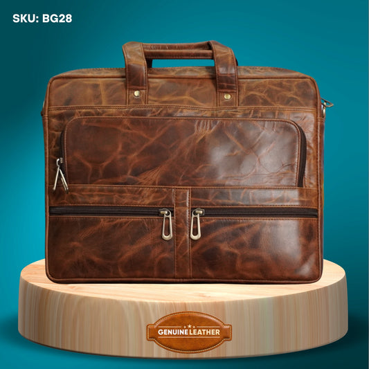 Fashius Crunch Genuine Leather Laptop Bag Wholesale BG28