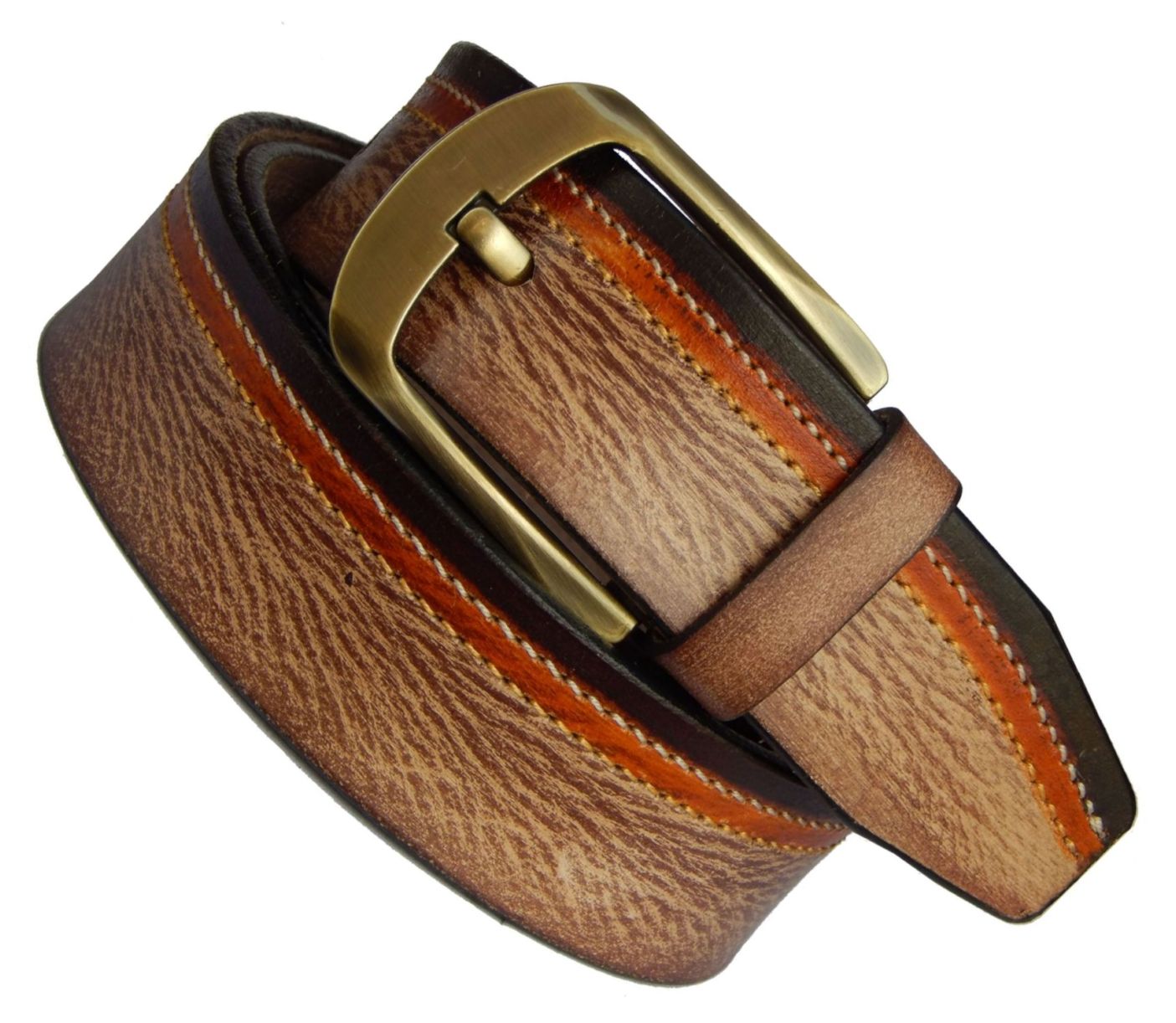 Fashius Men Casual Tan Genuine Leather Belt