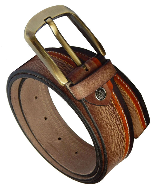 Fashius Men Casual Tan Genuine Leather Belt