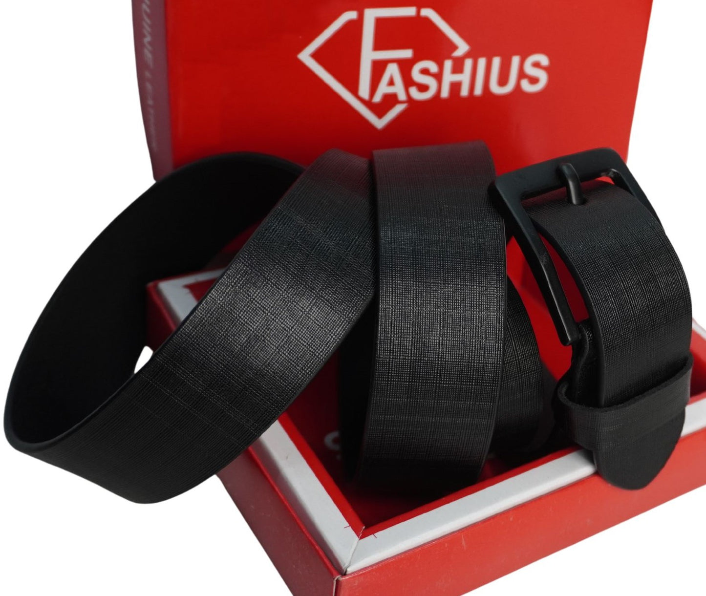 Fashius Men Casual Black Genuine Leather Belt