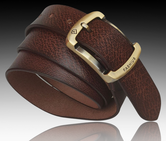 Fashius Men Casual Brown Genuine Leather Belt