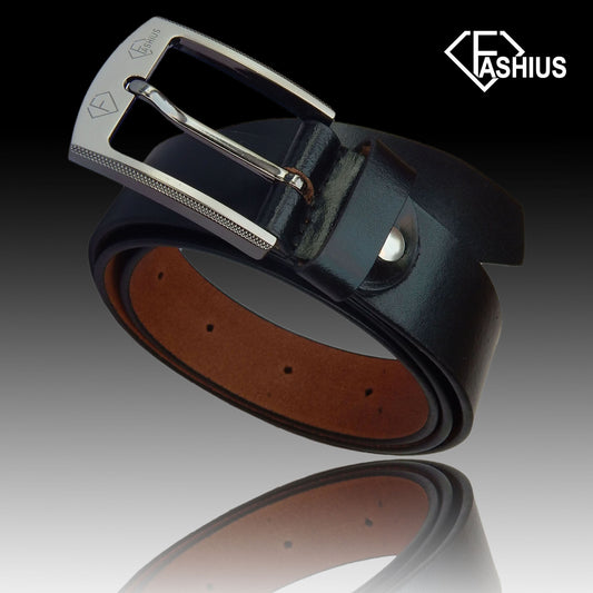 Fashius Men Formal Black Genuine Leather Belt