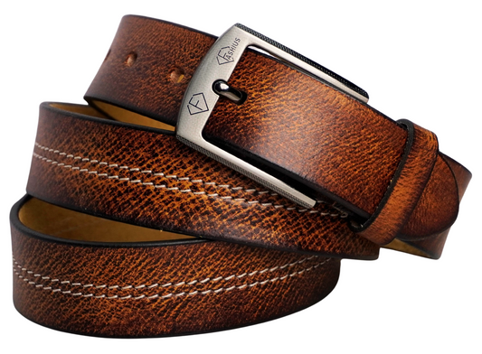 Fashius Men Casual Brown Genuine Leather Belt