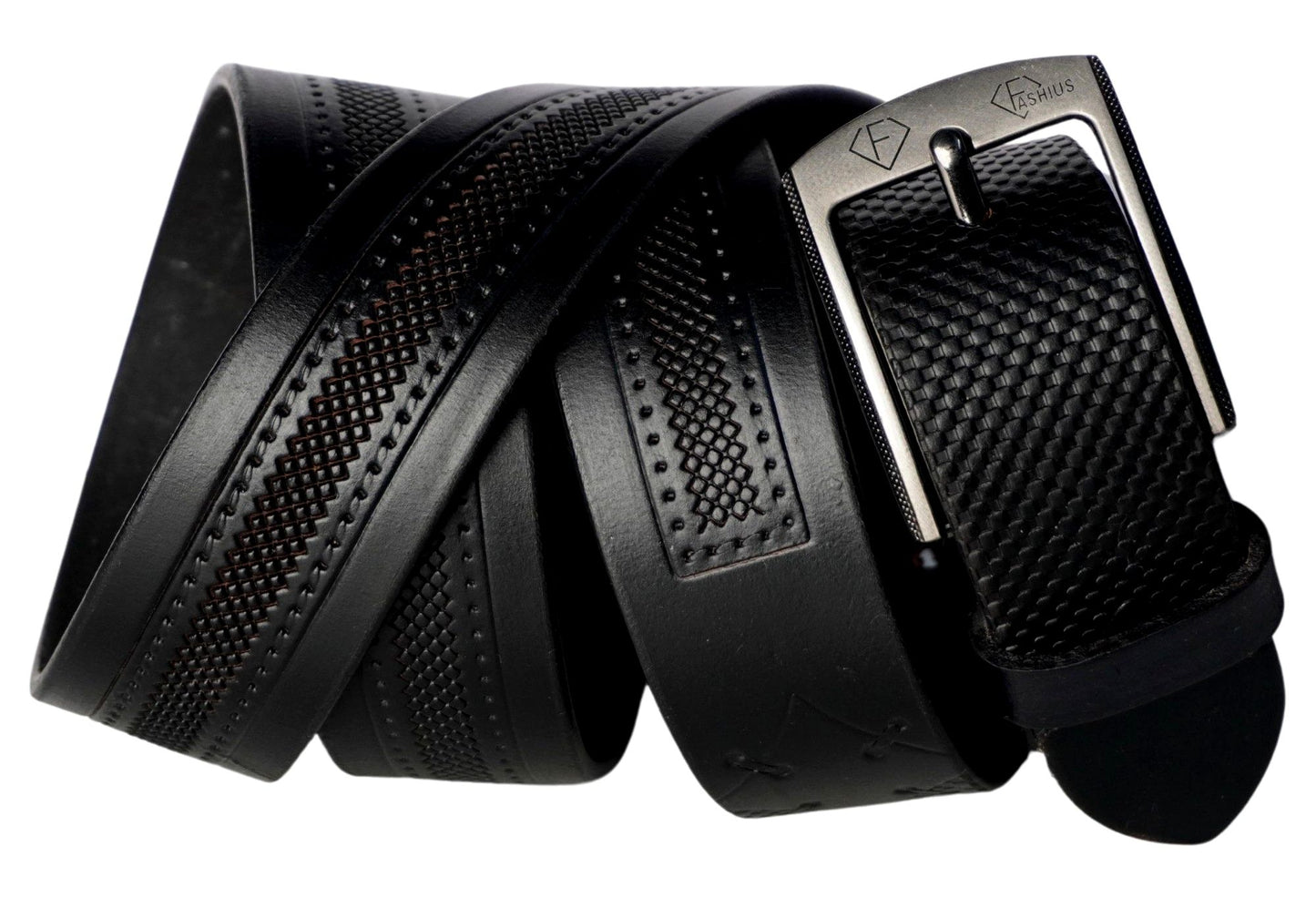 Fashius Men Formal Black Genuine Leather Belt