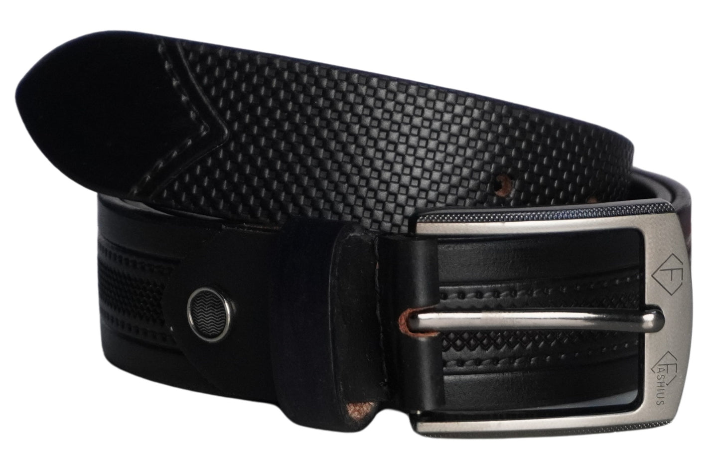 Fashius Men Formal Black Genuine Leather Belt
