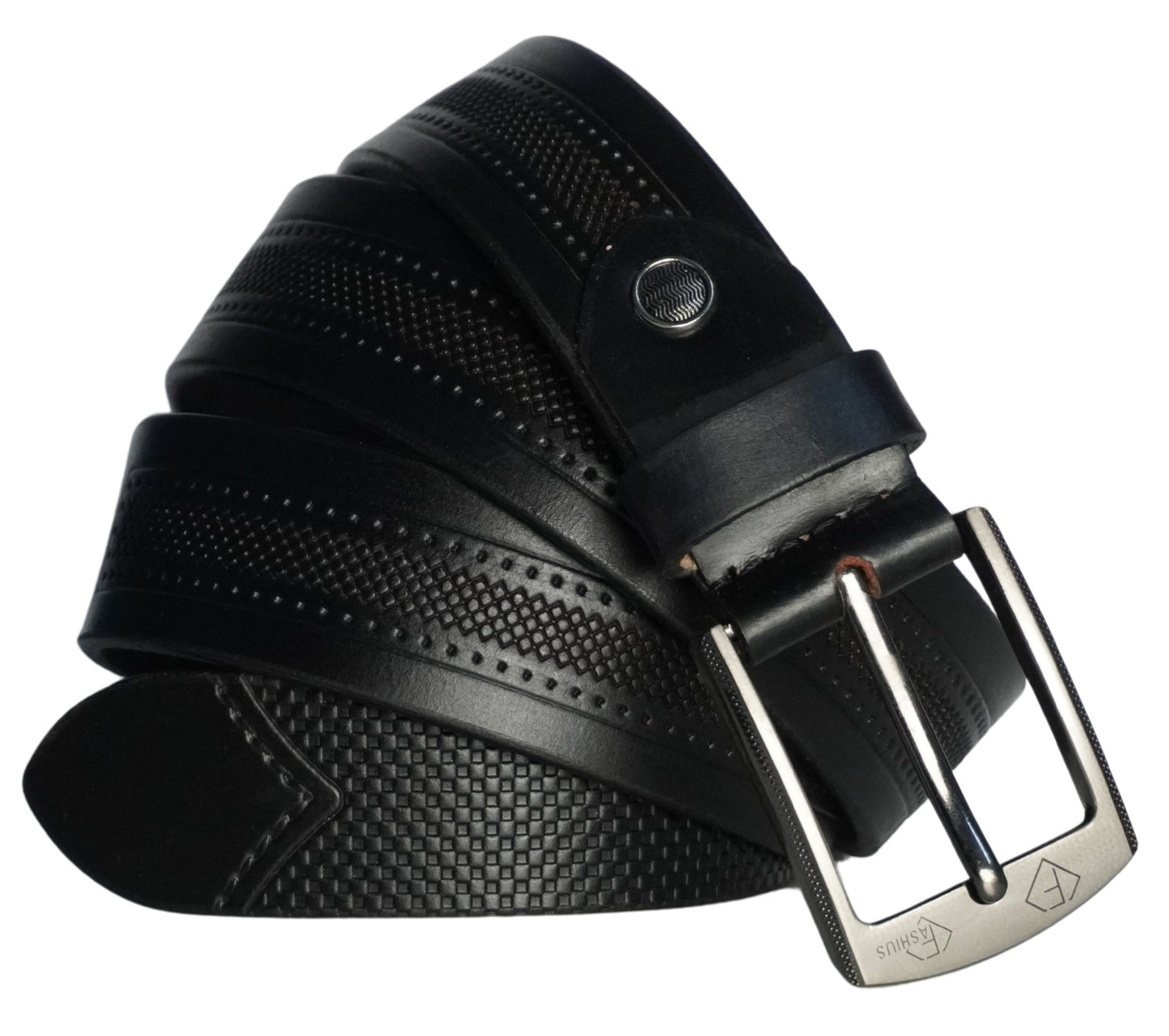 Fashius Men Formal Black Genuine Leather Belt