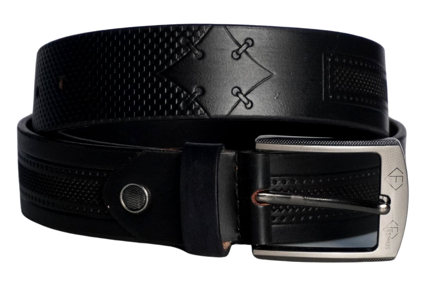 Fashius Men Formal Black Genuine Leather Belt
