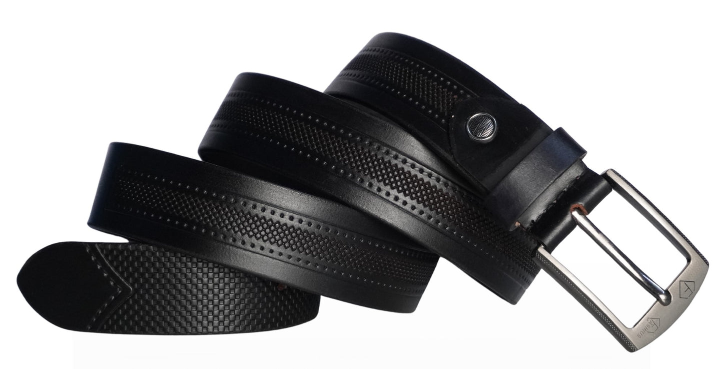 Fashius Men Formal Black Genuine Leather Belt