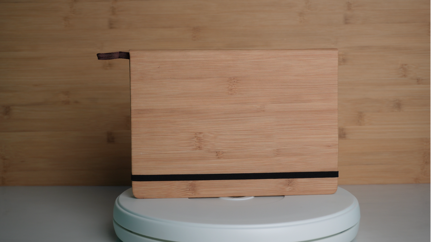 Fashius Vegan Leather Bamboo Notebook Diary D4 | Customized Logo | A5, 192 Pages