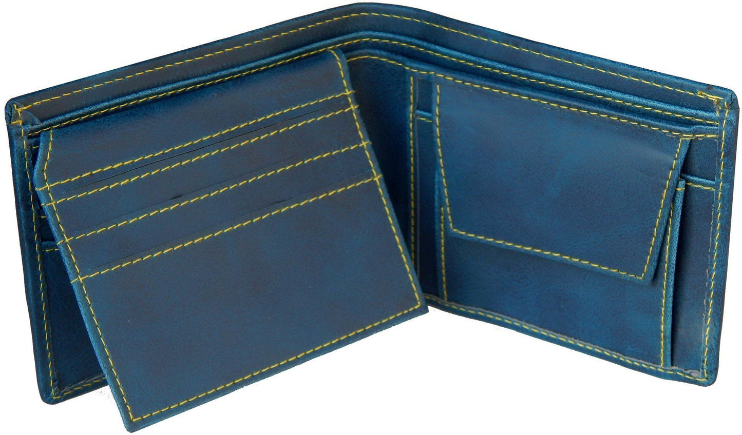 Fashius Men Blue Artificial Leather Wallet (12 Card Slots)