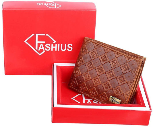 Fashius Men Tan Genuine Leather Wallet