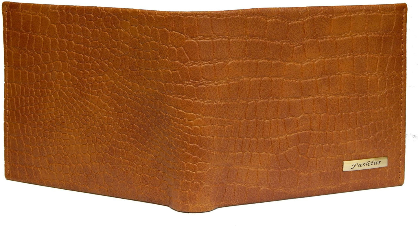 Fashius Men Tan Artificial Leather Wallet (12 Card Slots)