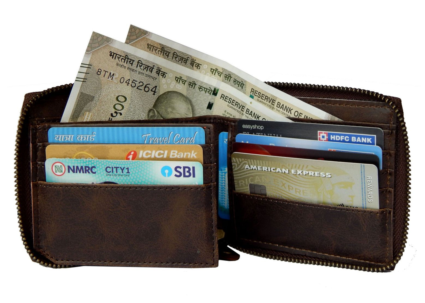 Fashius Men Brown Artificial Leather Wallet with Chain (12 Card Slots)