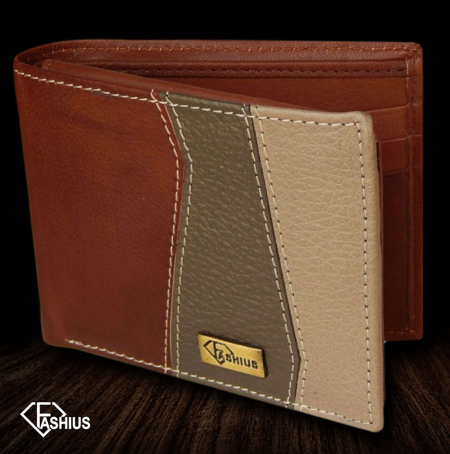 Fashius Men Brown Genuine Leather Wallet