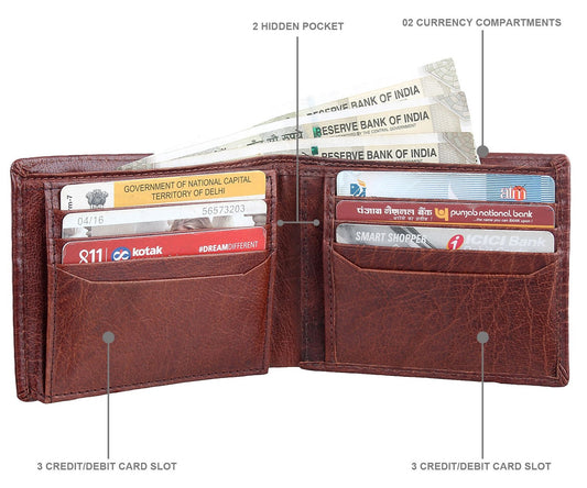 Fashius Men Brown Genuine Leather Wallet
