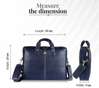 Fashius Blue Genuine Leather Laptop Bag
