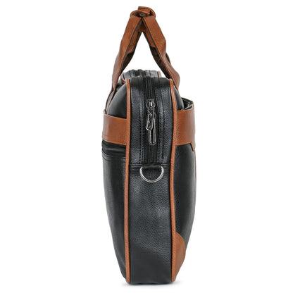 Fashius Black Artificial Leather Laptop Bag