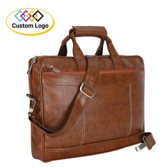 Fashius Tan Artificial Leather Laptop Bag