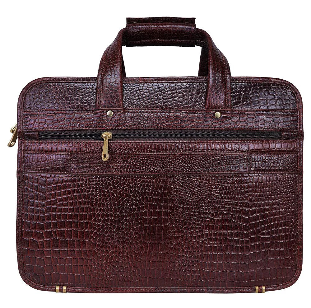 Fashius Brown Genuine Leather Office Laptop Bag