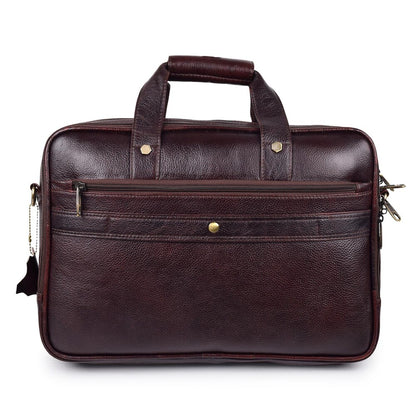 Fashius Brown Genuine Leather Office Laptop Bag