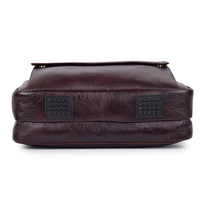 Fashius Brown Genuine Leather Office Laptop Bag