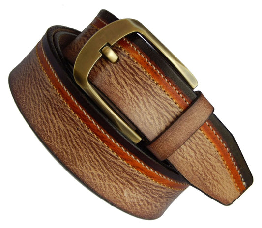 Fashius Men Casual Tan Genuine Leather Belt