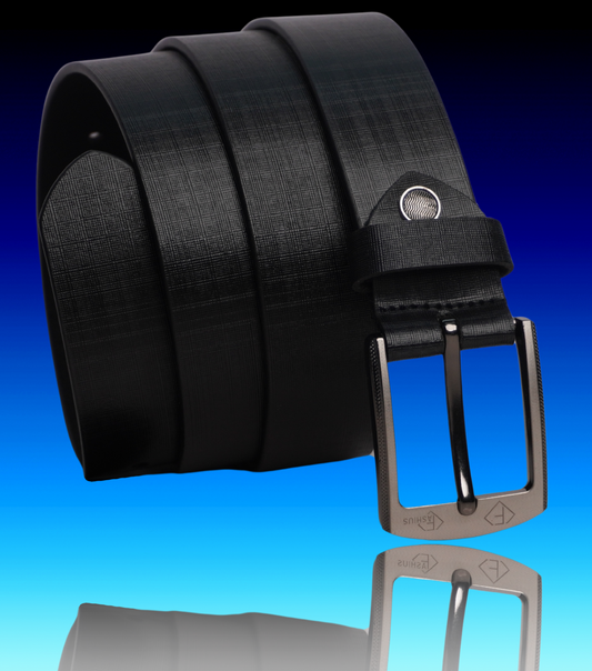 Fashius Men Casual Black Genuine Leather Belt