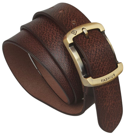 Fashius Men Casual Brown Genuine Leather Belt