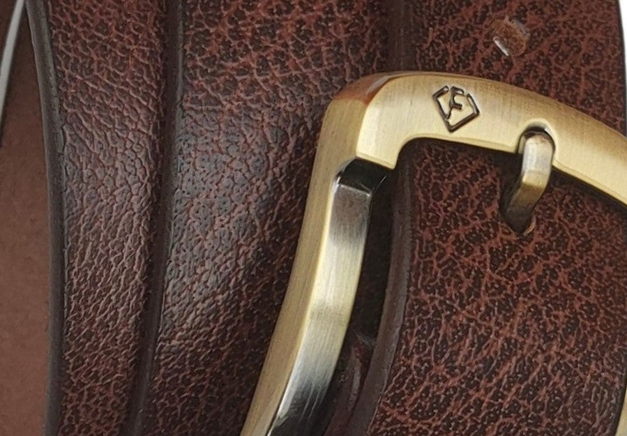 Fashius Men Casual Brown Genuine Leather Belt