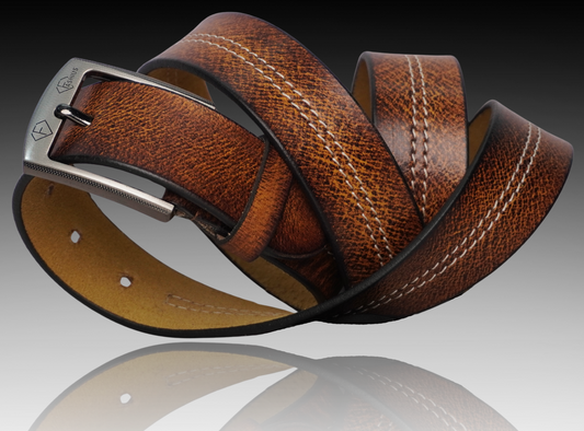 Fashius Men Casual Brown Genuine Leather Belt