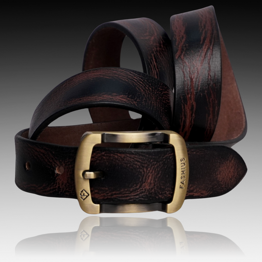 Fashius Men Casual Brown Genuine Leather Belt