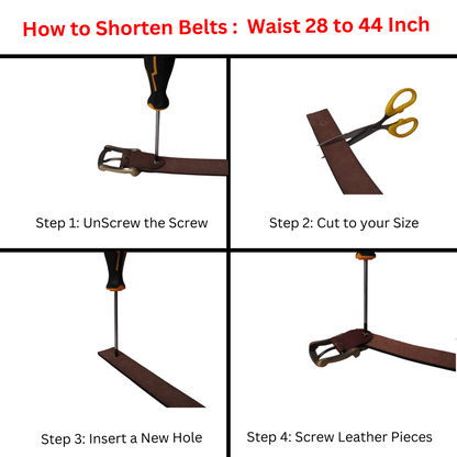 Fashius Men Casual Brown Genuine Leather Belt