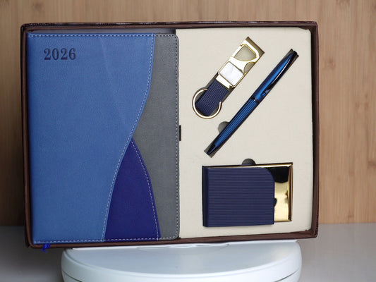 Fashius Corporate 4in1 Notebook Gift Set G411, Notebook, Pen, Cardholder, Keychain