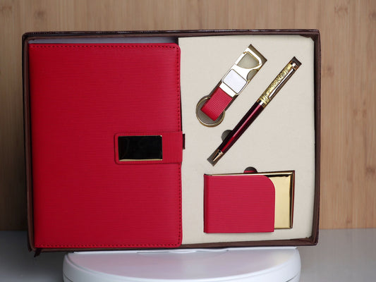 Fashius Corporate 4in1 Notebook Gift Set G413, Notebook, Pen, Cardholder, Keychain