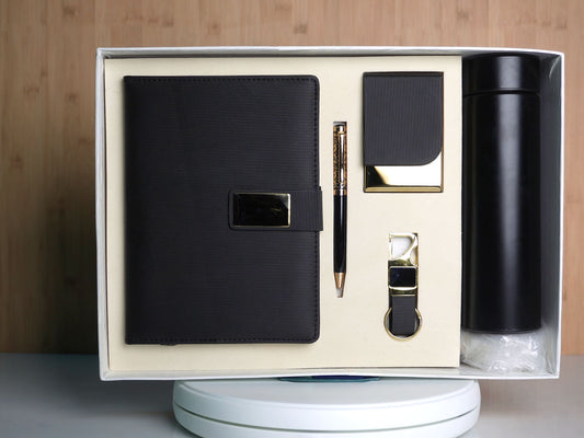 Fashius Corporate Bottle Gift Set 5in1  GB512, Bottle, Notebook, Pen, Cardholder, Keychain