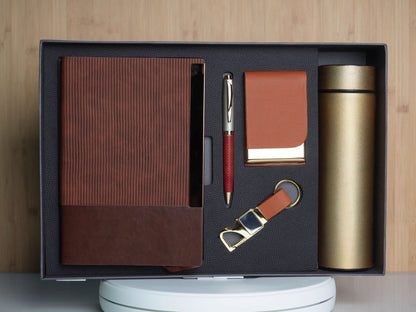 Fashius Premium Corporate Gift Set 5 || Notebook Bottle Keychain Pen Cardholder GB526