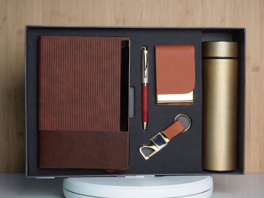 Fashius Premium Corporate Gift Set 5 || Notebook Bottle Keychain Pen Cardholder GB526