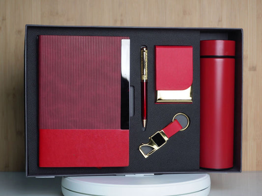 Fashius Premium Corporate Gift Set 5 || Notebook Bottle Keychain Pen Cardholder GB534