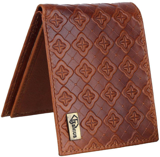 Fashius Men Tan Genuine Leather Wallet