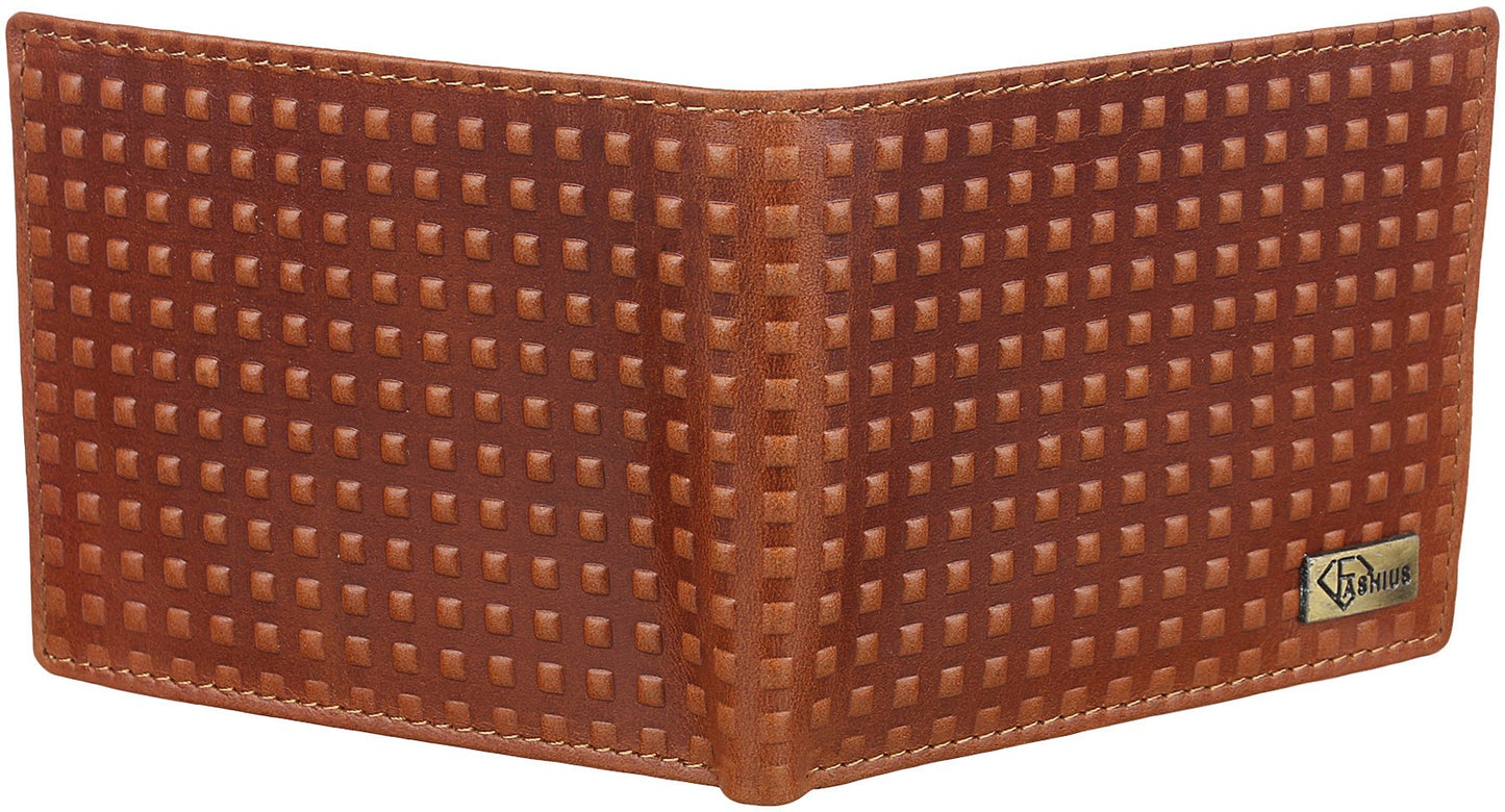 Fashius Men Tan Genuine Leather Wallet