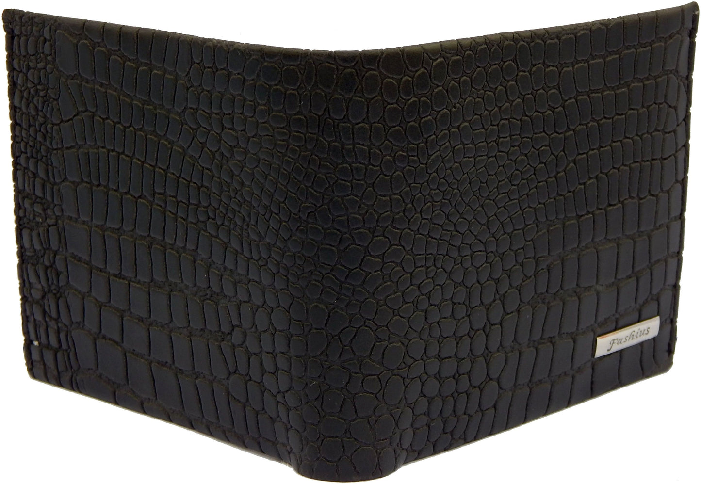 Fashius Men Black Artificial Leather Wallet (12 Card Slots)