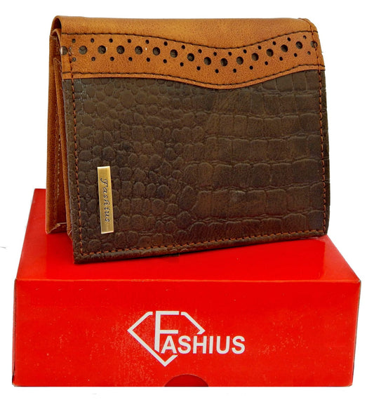 Fashius Men Brown Artificial Leather Wallet (12 Card Slots)