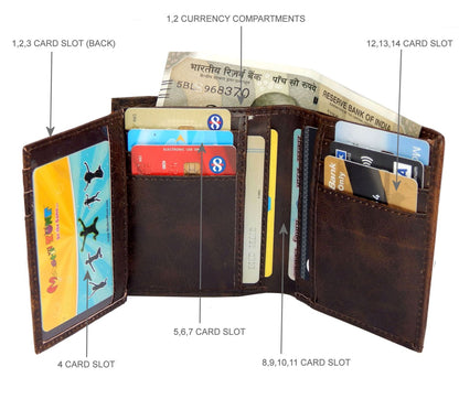 Fashius Men Brown Artificial Leather Wallet (12 Card Slots)