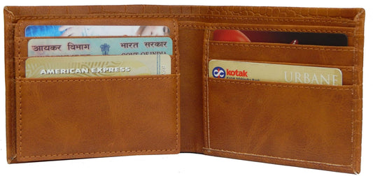 Fashius Men Tan Artificial Leather Wallet (12 Card Slots)