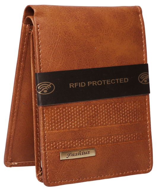 Fashius Men Tan Artificial Leather Wallet (12 Card Slots)