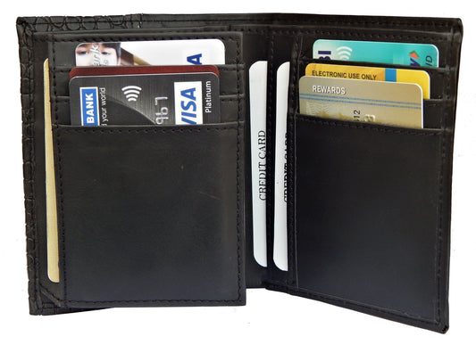 Fashius Men Black Artificial Leather Wallet (12 Card Slots)