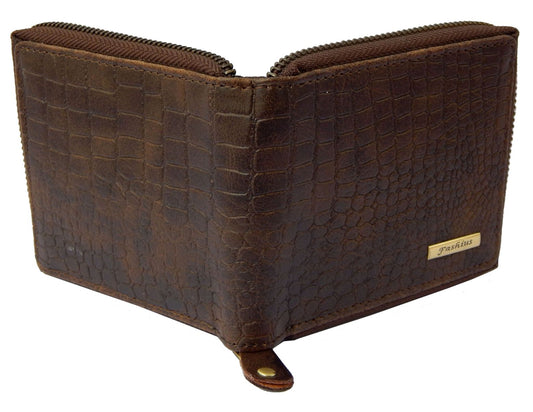 Fashius Men Brown Artificial Leather Wallet with Chain (12 Card Slots)